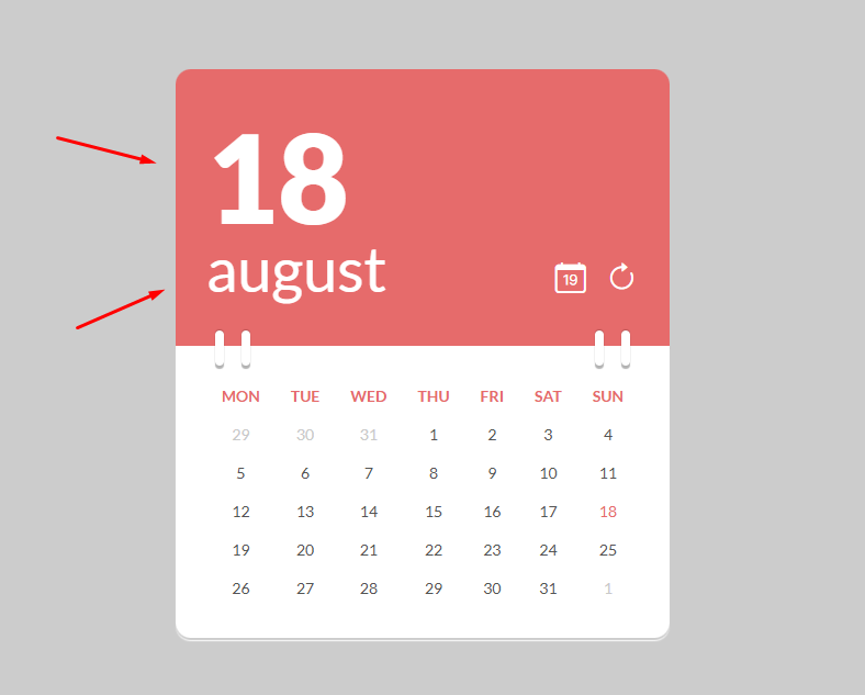 Thumbnail for Show current day and month in the red block