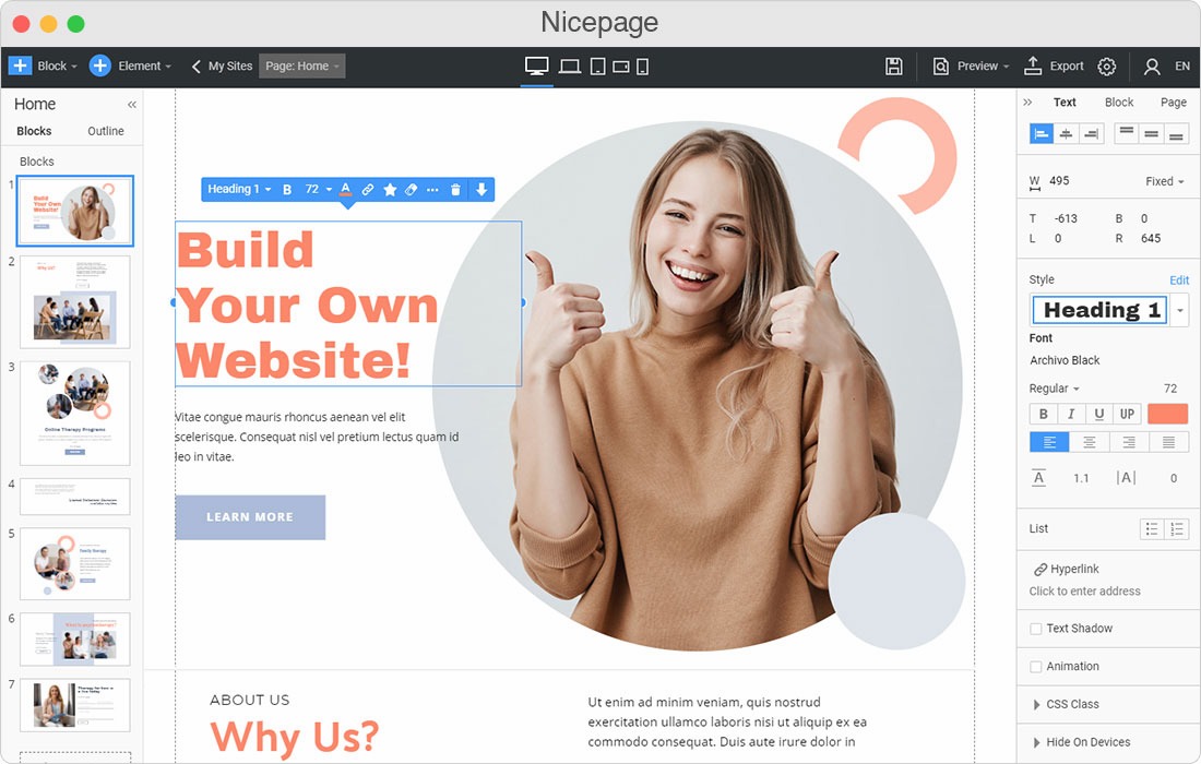 AI website builder (landing generator) thumbnail