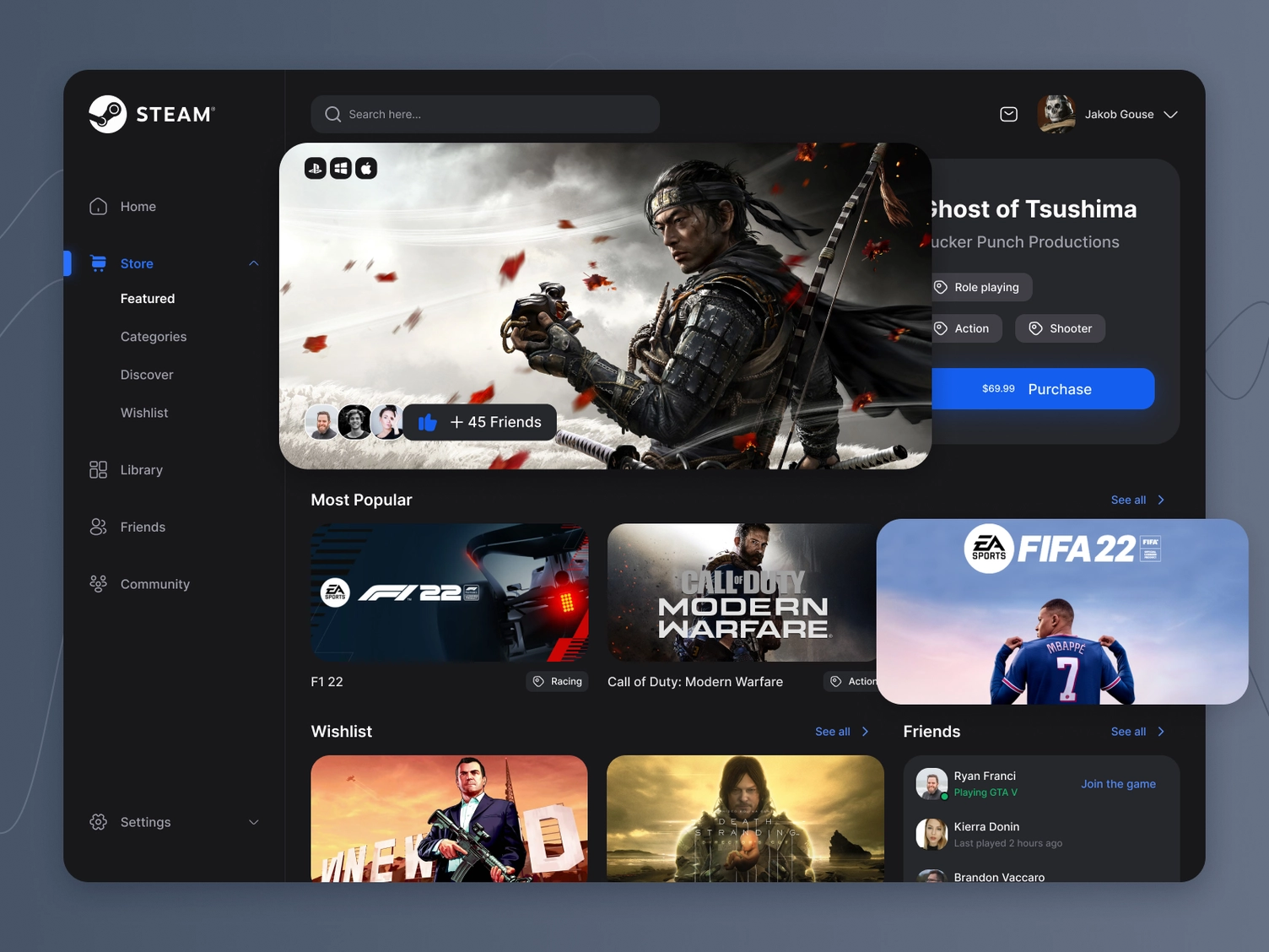 Game recomendation engine: admin panel, db seeding, user context