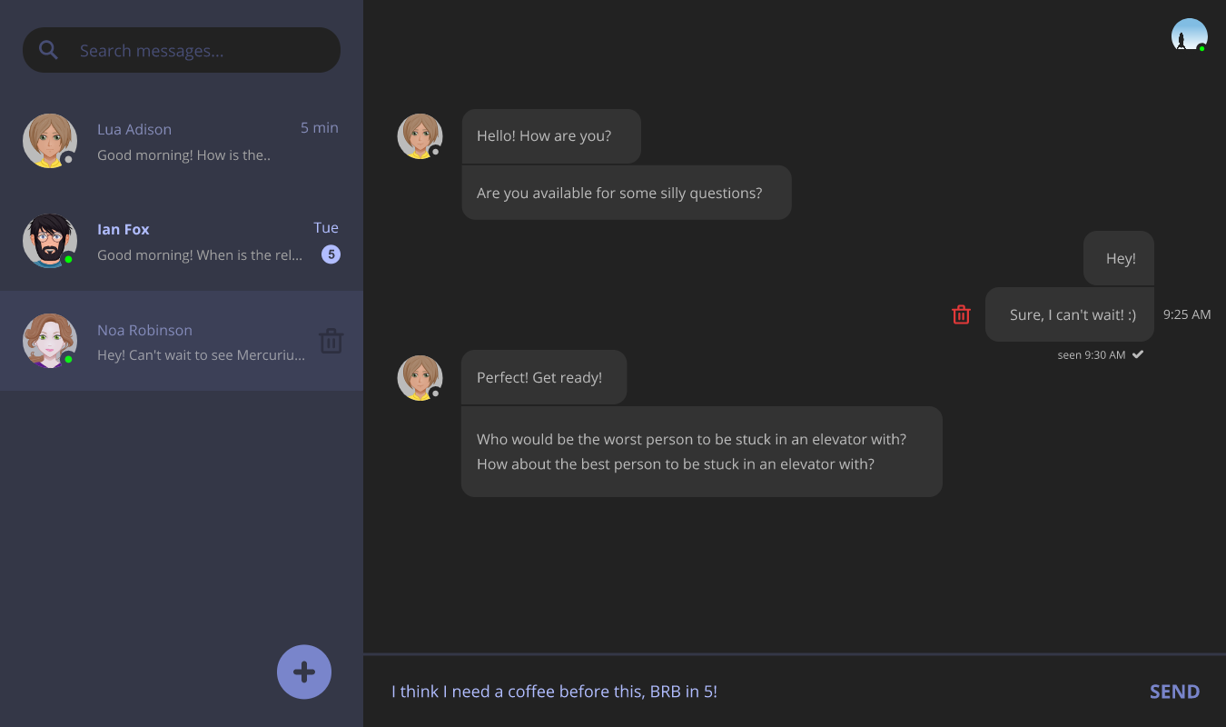 Real-time Desktop Messenger using Electron thumbnail