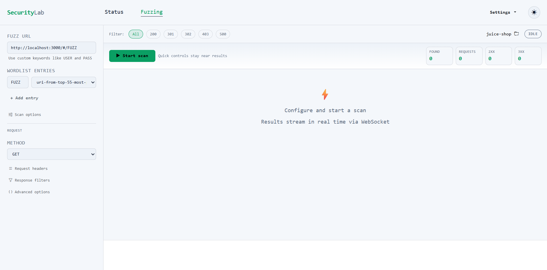 Security Lab: vulnerability scanner